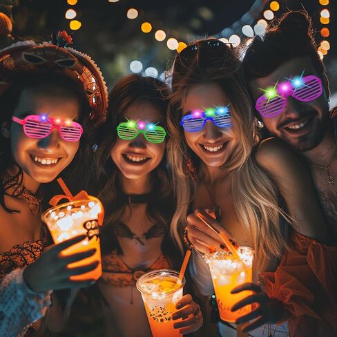 80 حزمة من نظارات LED المتوهجة، نظارات مضيئة، نظارات متوهجة في الظلام، لوازم الحفلات المتوهجة، حفلة وامضة نيون لعيد الميلاد ماردي غرا لتزيين حفلات رأس السنة الجديدة، مناسبة للأطفال/الكبار in Saudi Arabia