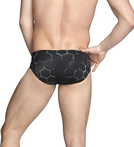 Speedo Men's Standard Swimsuit Brief Endurance+ Printed Team Colors, Galactic Maroon, 36 in Saudi Arabia