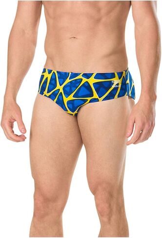 Speedo Men's Standard Swimsuit Brief Endurance+ Printed Team Colors, Galactic Maroon, 36 in Saudi Arabia