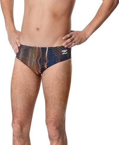 Speedo Men's Standard Swimsuit Brief Endurance+ Printed Team Colors, Galactic Maroon, 36 in Saudi Arabia
