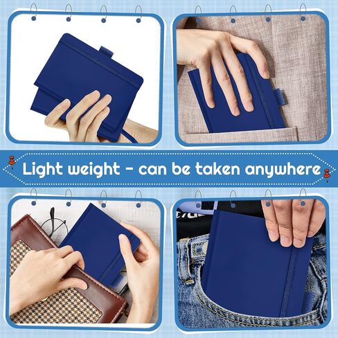 40 Pieces Small Notebooks A6 Pocket Journals 3.5 x 5.5 Inch Small Leather Notebook Mini Ruled Lined Journal with Elastic Band Pen Holder Page Marker Ribbons for Diary School Business Office (Blue) in Saudi Arabia