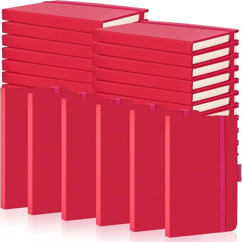 40 Pieces Small Notebooks A6 Pocket Journals 3.5 x 5.5 Inch Small Leather Notebook Mini Ruled Lined Journal with Elastic Band Pen Holder Page Marker Ribbons for Diary School Business Office (Blue) in Saudi Arabia