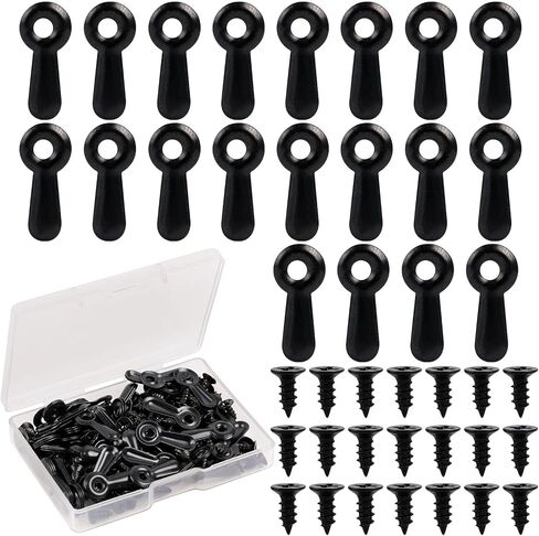 100 Pcs Frame Picture Turn Button Fasteners Set Picture Frame Backing Clips Black Hardware Backing Clips with Screws for Hanging Pictures, Photos in Saudi Arabia