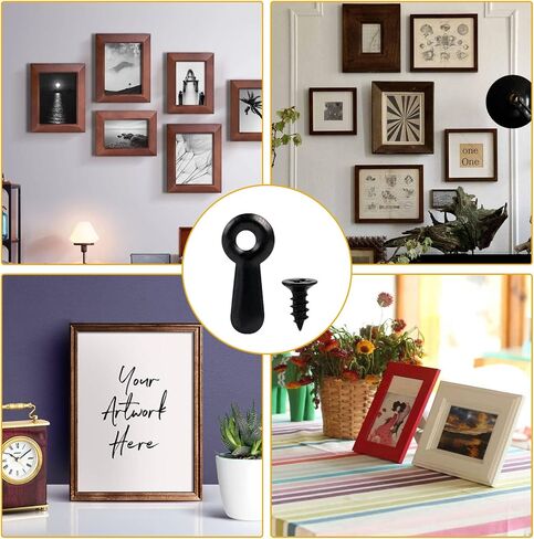 100 Pcs Frame Picture Turn Button Fasteners Set Picture Frame Backing Clips Black Hardware Backing Clips with Screws for Hanging Pictures, Photos in Saudi Arabia