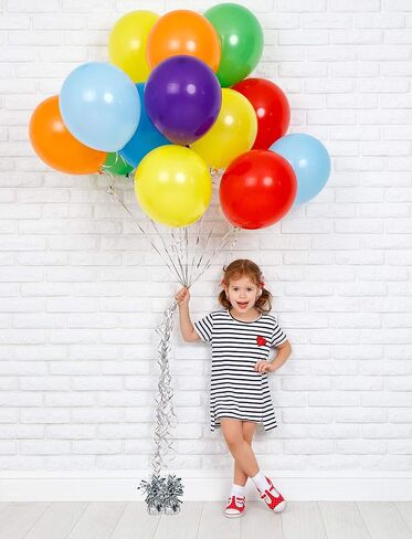 Balloon Weights, Balloons & Ribbons - Includes 12 Balloon Weights 48 Balloons 10 rolls Curling Ribbon - Playo (Red) in Saudi Arabia
