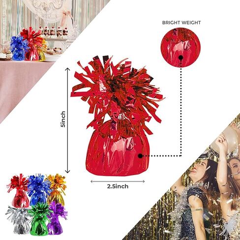 Balloon Weights, Balloons & Ribbons - Includes 12 Balloon Weights 48 Balloons 10 rolls Curling Ribbon - Playo (Red) in Saudi Arabia
