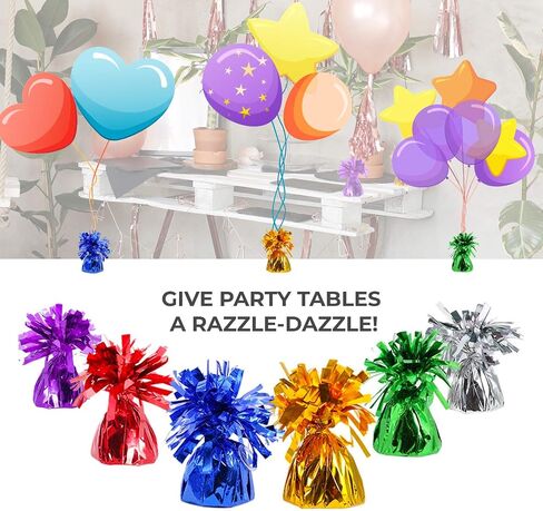 Balloon Weights, Balloons & Ribbons - Includes 12 Balloon Weights 48 Balloons 10 rolls Curling Ribbon - Playo (Red) in Saudi Arabia