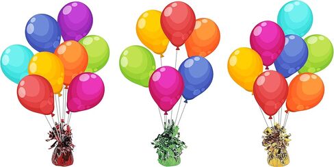 Balloon Weights, Balloons & Ribbons - Includes 12 Balloon Weights 48 Balloons 10 rolls Curling Ribbon - Playo (Red) in Saudi Arabia