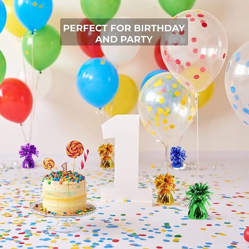 Balloon Weights, Balloons & Ribbons - Includes 12 Balloon Weights 48 Balloons 10 rolls Curling Ribbon - Playo (Red) in Saudi Arabia