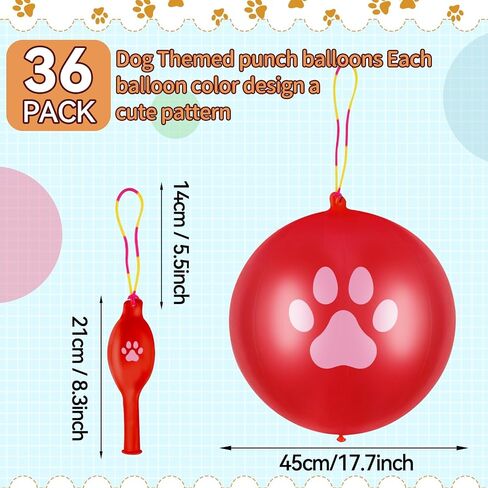 36 Pcs Farm Animals Punch Balloons with Rubber Band Handle Heavy Duty Farm Animals Themed for Kids Party Favors (Farm Animals Themed, 36) in Saudi Arabia