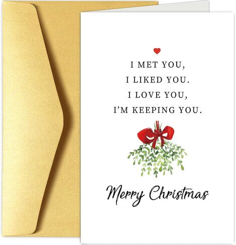 Romantic Christmas Card for Him Her, I Love You Poem Christmas Card, Merry Christmas Card for Husband Wife Boyfriend Girlfriend Fiance in Saudi Arabia