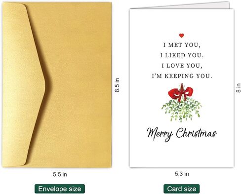 Romantic Christmas Card for Him Her, I Love You Poem Christmas Card, Merry Christmas Card for Husband Wife Boyfriend Girlfriend Fiance in Saudi Arabia