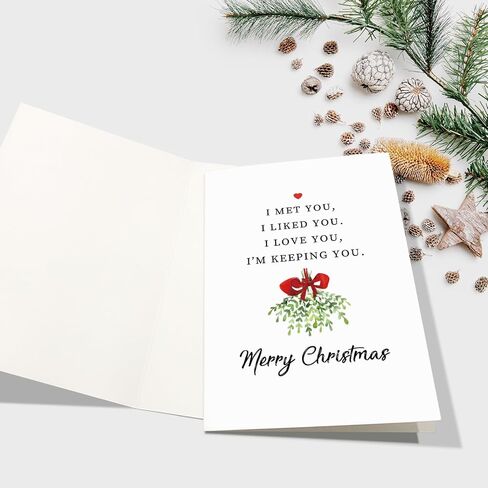 Romantic Christmas Card for Him Her, I Love You Poem Christmas Card, Merry Christmas Card for Husband Wife Boyfriend Girlfriend Fiance in Saudi Arabia