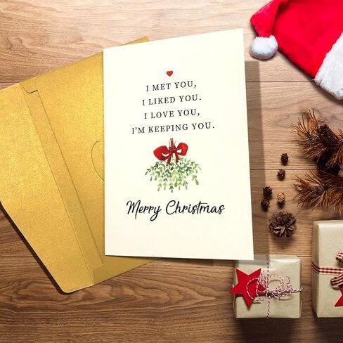 Romantic Christmas Card for Him Her, I Love You Poem Christmas Card, Merry Christmas Card for Husband Wife Boyfriend Girlfriend Fiance in Saudi Arabia
