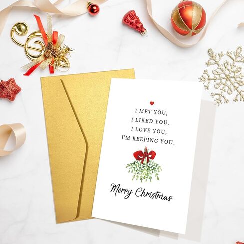 Romantic Christmas Card for Him Her, I Love You Poem Christmas Card, Merry Christmas Card for Husband Wife Boyfriend Girlfriend Fiance in Saudi Arabia