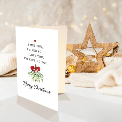 Romantic Christmas Card for Him Her, I Love You Poem Christmas Card, Merry Christmas Card for Husband Wife Boyfriend Girlfriend Fiance in Saudi Arabia