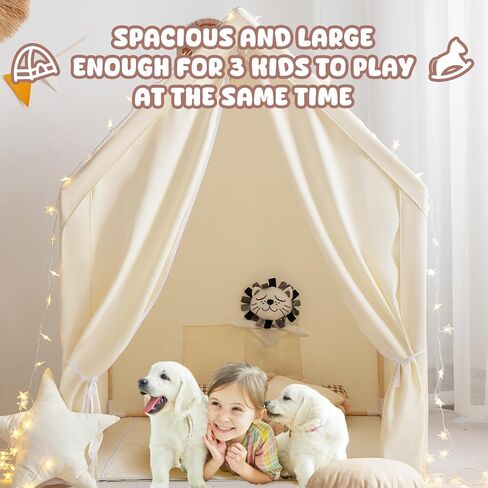 Kids Play Tent, Toddler Tent Playhouse for Kids Indoor & Outdoor, Play Tent for Boys & Girls, 47"x40"x52" Tent for Kids with Window, Star Lights, Colored Flags and Carry Bag (Stripe) in Saudi Arabia
