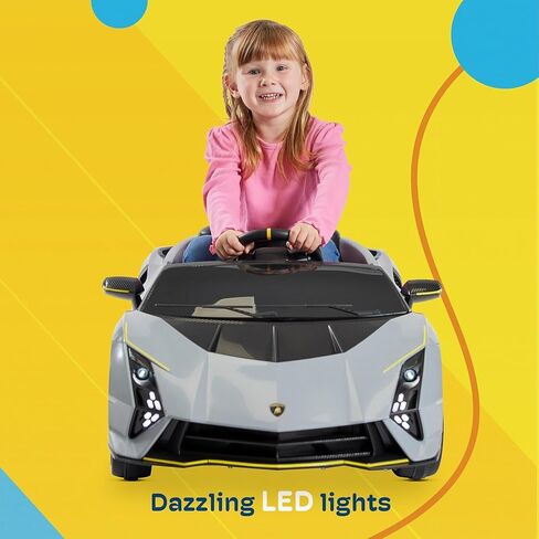 Kidzone 12V Licensed Lamborghini Autentica Limited Kids Electric Ride On Car for Kid & Toddler, Battery Powered Sports Car w/4 Motors, Parent Control, Bluetooth, Spring Suspension Pink in Saudi Arabia