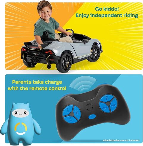 Kidzone 12V Licensed Lamborghini Autentica Limited Kids Electric Ride On Car for Kid & Toddler, Battery Powered Sports Car w/4 Motors, Parent Control, Bluetooth, Spring Suspension Pink in Saudi Arabia
