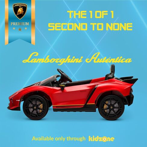 Kidzone 12V Licensed Lamborghini Autentica Limited Kids Electric Ride On Car for Kid & Toddler, Battery Powered Sports Car w/4 Motors, Parent Control, Bluetooth, Spring Suspension Pink in Saudi Arabia