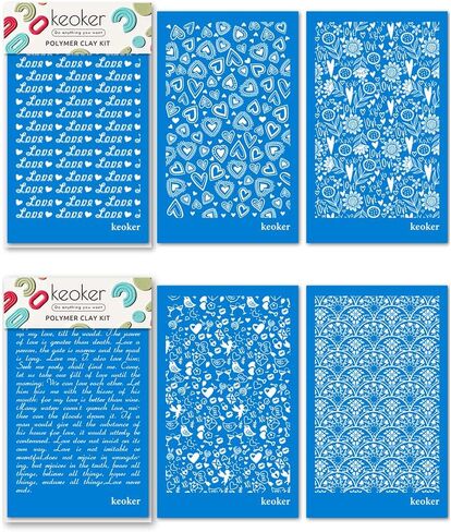 KEOKER Easter Silk Screen for Polymer Clay, 3PCS Easter Silk Screen Polymer Clay, Easter Day Silk Screen Stencils for Polymer Clay, Rabbit Pattern Polymer Clay Stencil (Easter Eggs) in Saudi Arabia