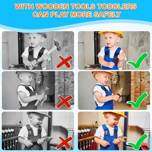 مجموعة أدوات خشبية للأطفال الصغار مجموعة أدوات شاحنة خشبية بما في ذلك صندوق أدوات خشبي ألعاب مونتيسوري للأولاد والبنات 2 3 4 سنوات مرحلة ما قبل المدرسة التعليمية الجذعية التظاهر اللعب عيد الميلاد عيد الميلاد هدية عيد الميلاد in Kuwait