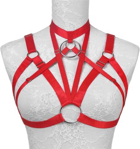 Women's Harness Bra Cupless Clubwear Elastic Strappy Cage Lingerie Girls Hollow Out Bandage Bra in Saudi Arabia