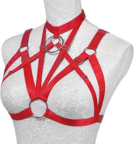 Women's Harness Bra Cupless Clubwear Elastic Strappy Cage Lingerie Girls Hollow Out Bandage Bra in Saudi Arabia