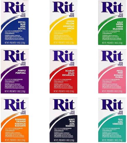 الصبغة - عبوة واحدة من مسحوق Rit لصبغ القماش للصناعة والملابس والديكور - مع قفازات النتريل Artisx (بني الكاكاو) in Saudi Arabia