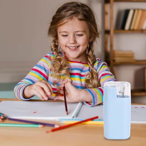 Portable Battery-Powered Electric Pencil Sharpener – Compact Design for Easy Use at Home, School, or Office – Ideal for Standard Pencils (Blue) in Kuwait