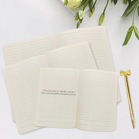 Notebook Set, Ruled Journal Notebook with Pen & Lined Pages, A5 Soft Paper Cover Notebook Set, Fancy Notebook Gift Set, Soft Cover Composition Notebooks for School Office Supplies (WHITE) in Saudi Arabia