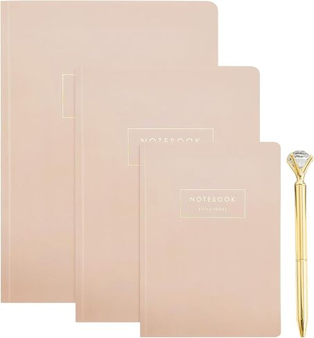 Notebook Set, Ruled Journal Notebook with Pen & Lined Pages, A5 Soft Paper Cover Notebook Set, Fancy Notebook Gift Set, Soft Cover Composition Notebooks for School Office Supplies (WHITE) in Saudi Arabia