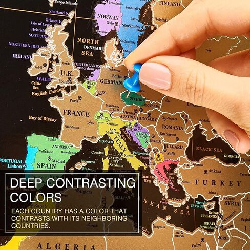 Scratch Off map 16x24 Black Gold Detailed USA States Deluxe Tracker Pin World Map MyMap Travel map Wall Poster Push pin map Includes Pins Tube Poster Map to Scratch Wall Décor Birthday Gift IDea… in Saudi Arabia