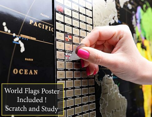 Scratch Off map 16x24 Black Gold Detailed USA States Deluxe Tracker Pin World Map MyMap Travel map Wall Poster Push pin map Includes Pins Tube Poster Map to Scratch Wall Décor Birthday Gift IDea… in Saudi Arabia