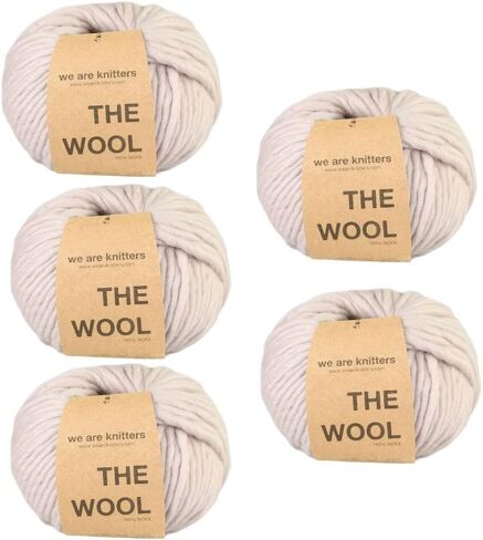 We Are Knitters - 5 عبوات من كرات غزل الصوف - 100% صوف طبيعي كبير الحجم، ناعم ومتين، مثالي لمشاريع الحياكة والكروشيه، مثالي للمبتدئين، خصلات كبيرة جدًا (رش مطلي) in Kuwait
