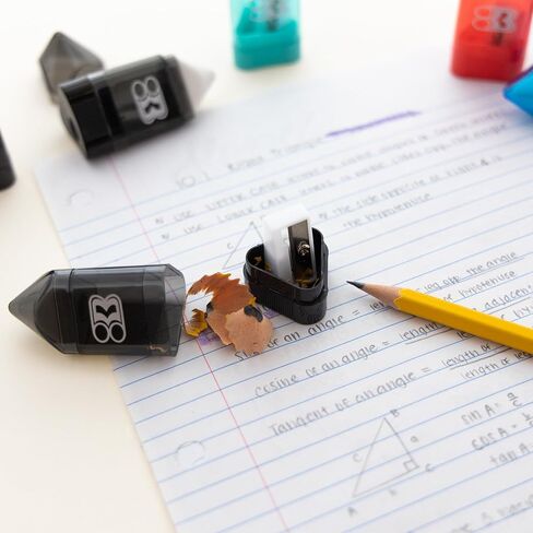 BAZIC Pencil Sharpener with Eraser, Single Hole Manual Small Compact Handheld Sharpeners Color May Vary, for Students Kids School Office (2/Pack), 1-Pack in Saudi Arabia