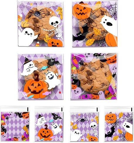 Christmas Cellophane Bags Biscuit Roasting Treat Bags Individual Wrappers Self Adhesive OPP Cookie Bakery Present Gift DIY Candy Decorating Favor Bags (4x4 Inch, 200Pcs) in Saudi Arabia