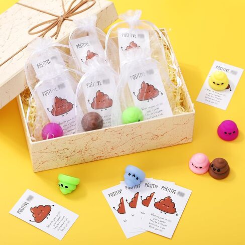 HyDren 30 Sets Christmas Positive Gifts Bulk 30 Stress Ball Toy 30 Inspirational Positive Cards Funny Stress Ball Mini Gag Gift Stress Relief Thanksgiving Employee Appreciation Gifts(Colorful) in Saudi Arabia