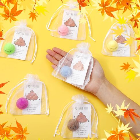 HyDren 30 Sets Christmas Positive Gifts Bulk 30 Stress Ball Toy 30 Inspirational Positive Cards Funny Stress Ball Mini Gag Gift Stress Relief Thanksgiving Employee Appreciation Gifts(Colorful) in Saudi Arabia