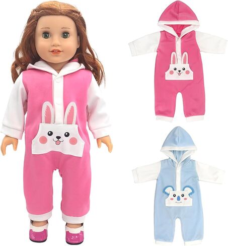 AISITE 14 inch Doll Clothes - 2 Sets Cartoon Printed Jumpsuits for 14-16 inch Baby Doll Boy and Girl in Saudi Arabia