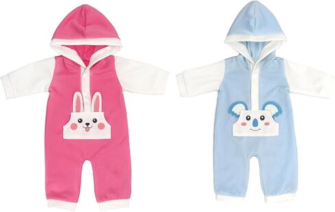AISITE 14 inch Doll Clothes - 2 Sets Cartoon Printed Jumpsuits for 14-16 inch Baby Doll Boy and Girl in Saudi Arabia