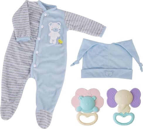 Milidool Reborn Baby Doll Clothes 20 inch Doll Clothes Reborn Outfit Accessories Blue Bear 4pcs Set for 17-20 Inch Reborn Doll Newborn Boy in Saudi Arabia