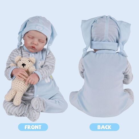 Milidool Reborn Baby Doll Clothes 20 inch Doll Clothes Reborn Outfit Accessories Blue Bear 4pcs Set for 17-20 Inch Reborn Doll Newborn Boy in Saudi Arabia