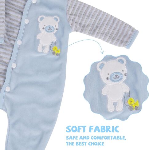 Milidool Reborn Baby Doll Clothes 20 inch Doll Clothes Reborn Outfit Accessories Blue Bear 4pcs Set for 17-20 Inch Reborn Doll Newborn Boy in Saudi Arabia