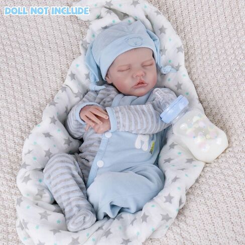 Milidool Reborn Baby Doll Clothes 20 inch Doll Clothes Reborn Outfit Accessories Blue Bear 4pcs Set for 17-20 Inch Reborn Doll Newborn Boy in Saudi Arabia
