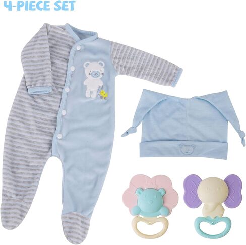 Milidool Reborn Baby Doll Clothes 20 inch Doll Clothes Reborn Outfit Accessories Blue Bear 4pcs Set for 17-20 Inch Reborn Doll Newborn Boy in Saudi Arabia