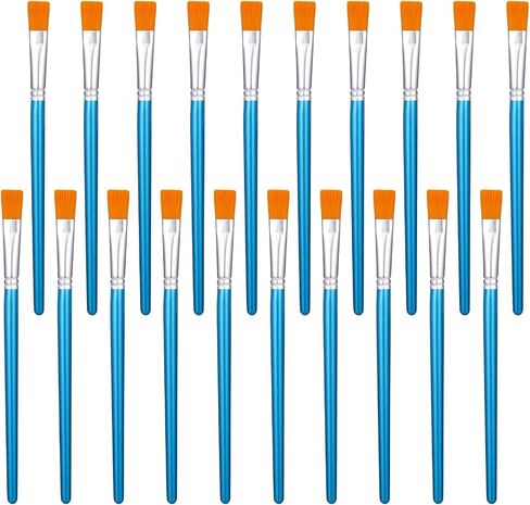 1/2 inch Flat Paint Brushes for Acrylic Painting,20Pcs Flat Acrylic Paint Brush Watercolor Quality Synthetic Artist Paint Synthetic Paint Brushes for Detail Art Painting Oil in Saudi Arabia