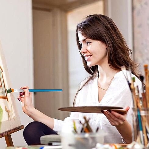 1/2 inch Flat Paint Brushes for Acrylic Painting,20Pcs Flat Acrylic Paint Brush Watercolor Quality Synthetic Artist Paint Synthetic Paint Brushes for Detail Art Painting Oil in Saudi Arabia