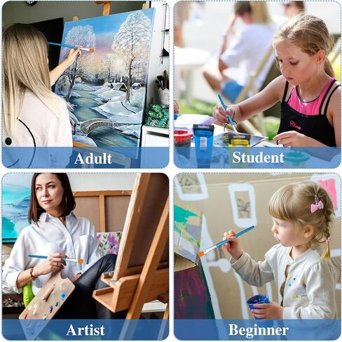 1/2 inch Flat Paint Brushes for Acrylic Painting,20Pcs Flat Acrylic Paint Brush Watercolor Quality Synthetic Artist Paint Synthetic Paint Brushes for Detail Art Painting Oil in Saudi Arabia