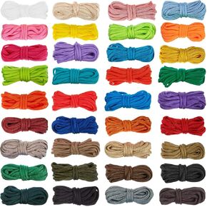 36 Pieces 10 Feet Paracord Cord 550 Multifunction Paracord Ropes Paracord Bracelet Crafting Making Rope Kit for Lanyards Keychain Dog Collar Woven DIY Manual Braiding Supplies (Colorful)